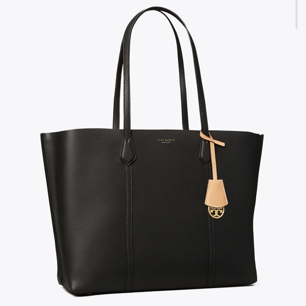 Tory Burch Black Leather Perry Tote Bag